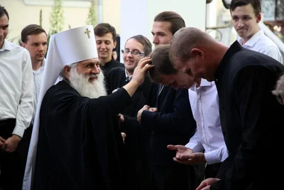 Митрополит Викентий в Троицком монастыре (октябрь 2019)
