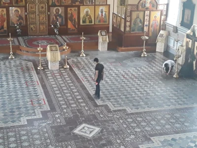 Подготовка Свято-Алексиевского собора к открытию после карантина