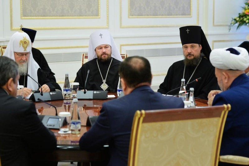 Святейший Патриарх Кирилл встретился с Верховным муфтием Узбекистана и председателем Комитета по делам религий при Кабинете министров Республики Узбекистан