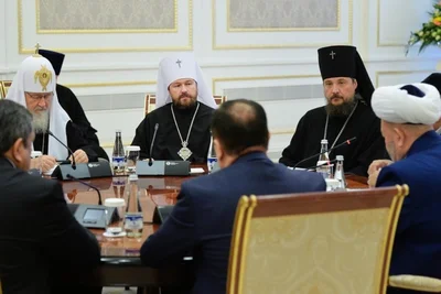 Святейший Патриарх Кирилл встретился с Верховным муфтием Узбекистана и председателем Комитета по делам религий при Кабинете министров Республики Узбекистан