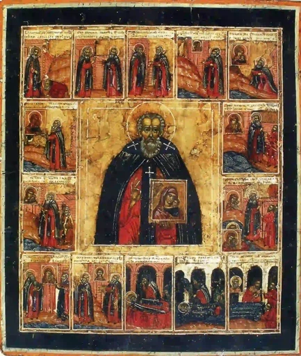 Прп. Авраамий Галичский с житийными клеймами (перенесено из карточки-дубля abraham_of_gorodets)