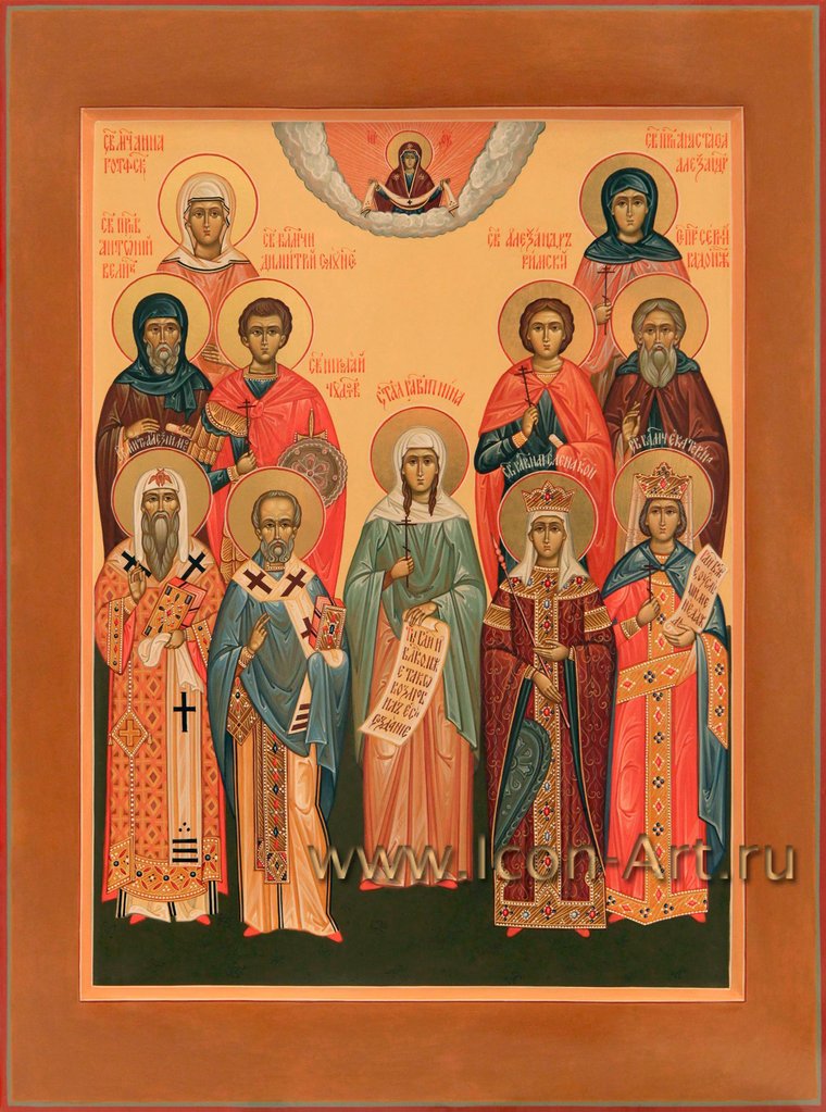 ОШИБКА: сборная икона нескольких разных святых (Анна, Антоний, Димитрий и др.) — не Адеодат