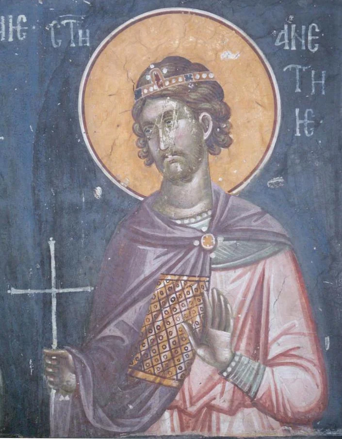 Фреска, монастырь Ставроникита (Афон, 1546) — надпись частично разборчива