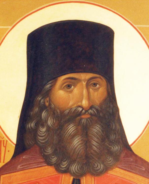НЕВЕРНОЕ ИЗОБРАЖЕНИЕ: древняя фреска с частично читаемой надписью, стилистически принадлежит другой (античной) эпохе — не относится к новомученику XX века