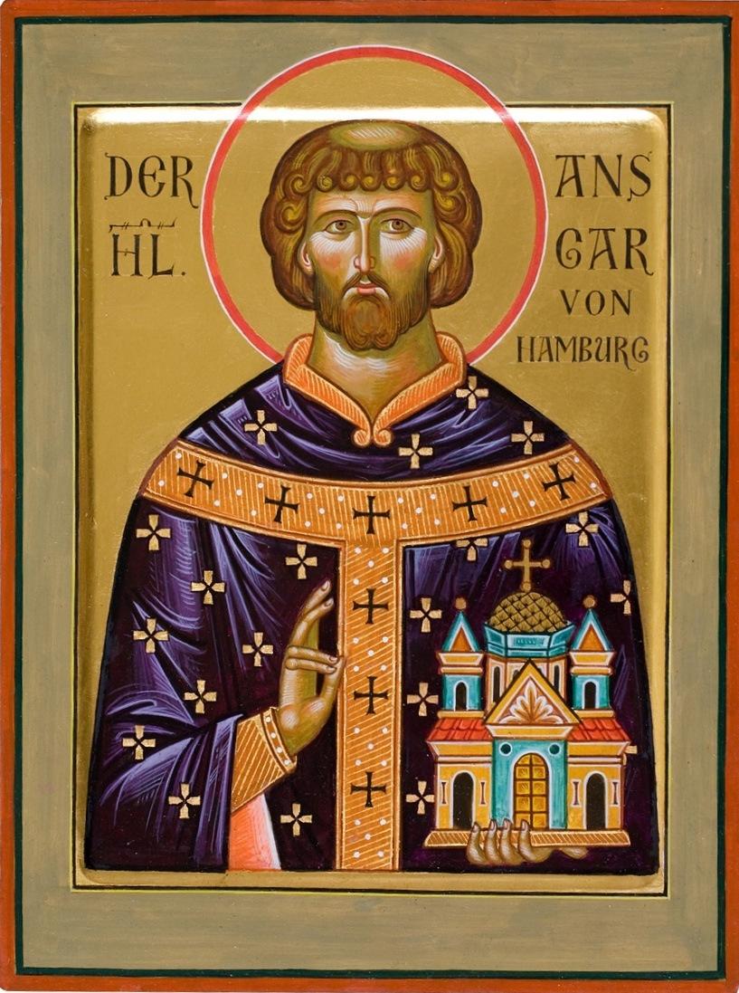 Икона с надписью «Der hl. Ansgar von Hamburg» — отлично подтверждено