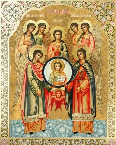 Икона: Архистратиг Михаил (среди других святых)