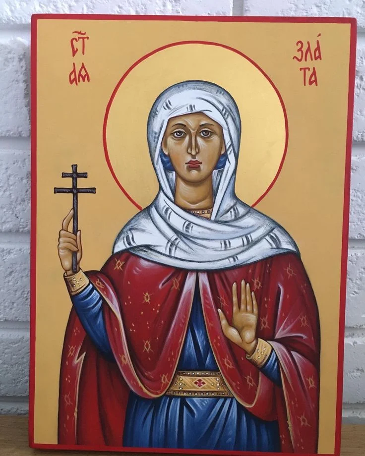 Икона с надписью «СТ ДМ ЗЛАТА»