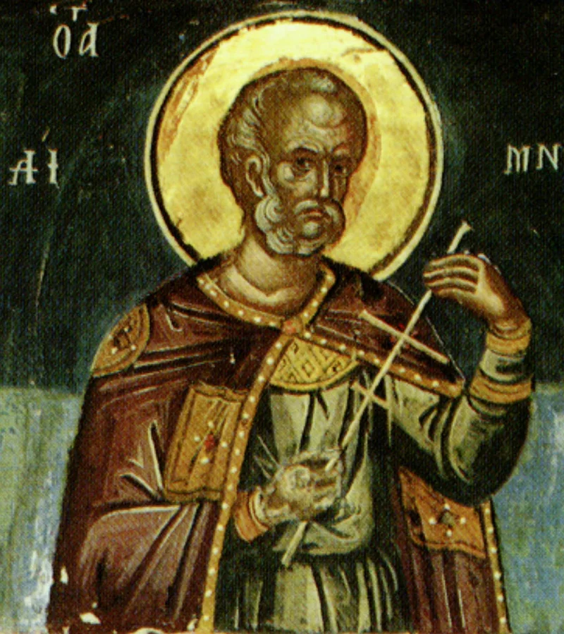 Фреска (Ставроникита, 1546 г.) с частично читаемой надписью «...Домн...»