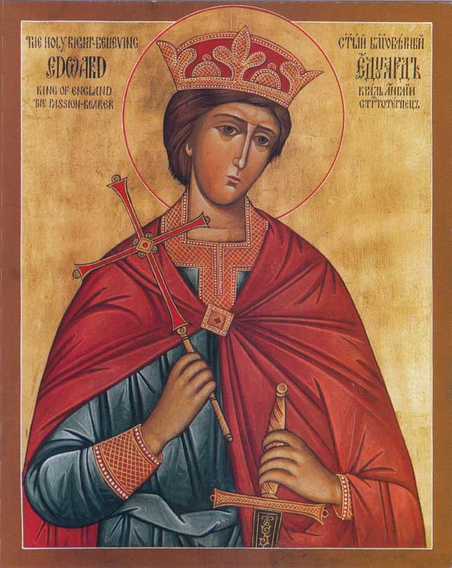Двуязычная икона с надписью «The Holy Right-Believing Edward King of England the Passion-Bearer» и «Стый Благоверный Едвардъ Кроль Аглiйский Стрстотерпецъ»