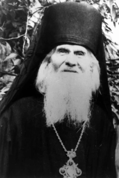 Подлинная чёрно-белая фотография пожилого схимника