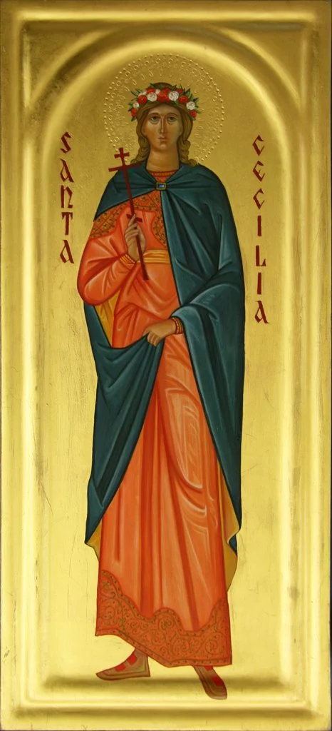 Икона с подписью «SANTA CECILIA»