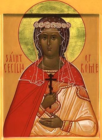 Икона с подписью «SAINT CECILIA OF ROME»
