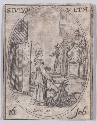 Западная гравюра «S. IVLIANA V ET M» (16 февраля)