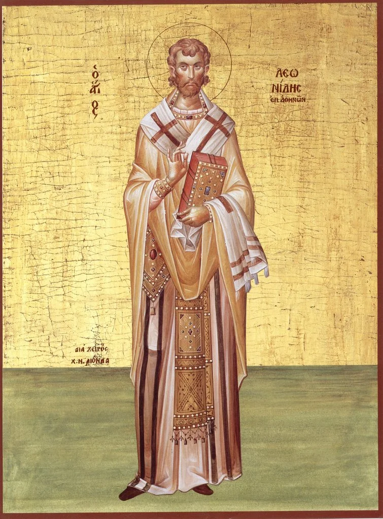 Икона с подписью «ΛΕΩΝΙΔΗΣ ΕΠ. ΑΘΗΝΩΝ» (Леонид, епископ Афинский)