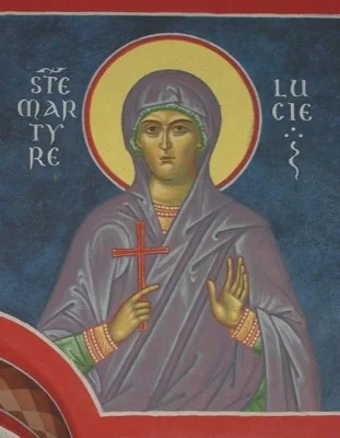 Икона с подписью «STE MARTYRE LUCIE» (св. мученица Люси)