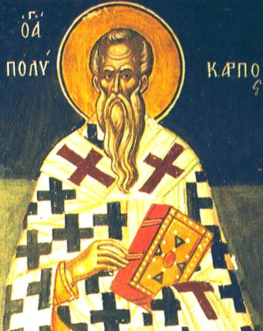 Икона с надписью «Ο ΑΓ[ΙΟΣ] ΠΟΛΥ[ΚΑΡΠΟΣ]»