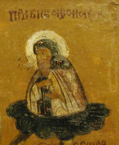 Прп. Афанасий Затворник (графика, парная композиция)